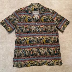 Burberry Men’s short-sleeved button-down Painting Art Italian US Men’s Medium